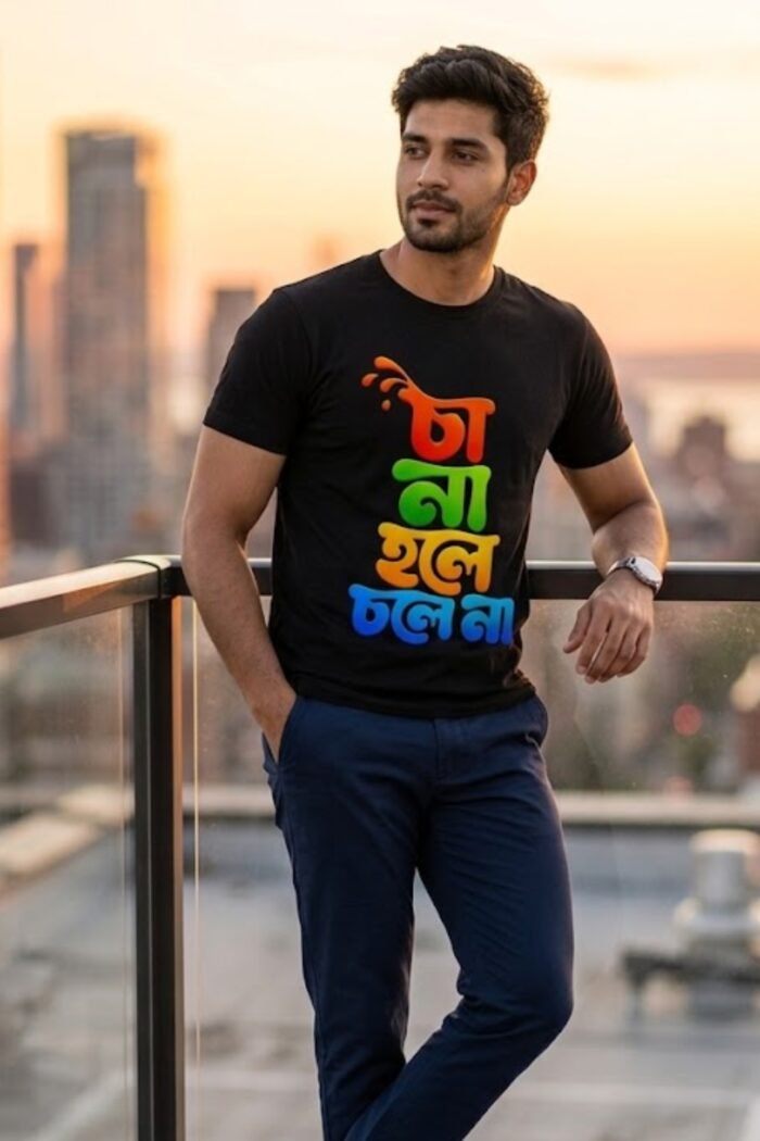 Stylish Bengali Printed Cotton T-Shirt | Trendy Urban Streetwear Graphic Tee - Image 2