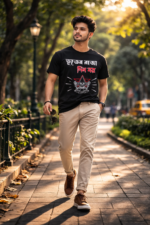 Satyajit Ray Classic Bengali Movie T-Shirt | Vuter Raja Dilo Bor Black Cotton T-Shirt - Image 2