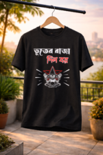 Satyajit Ray Classic Bengali Movie T-Shirt | Vuter Raja Dilo Bor Black Cotton T-Shirt - Image 5