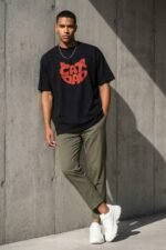 Men’s Cat Dad Graphic Printed T-Shirt | 100% Cotton Bio Washed Casual Wear | Round Neck Half Sleeve Regular Fit Pet Lover Streetwear Tee - Image 2