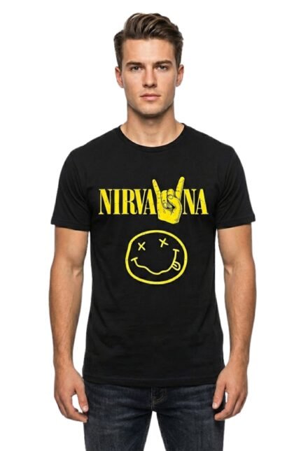 Black cotton t-shirt featuring an orange OK hand sign graphic and the motivational quote Everything will be OK