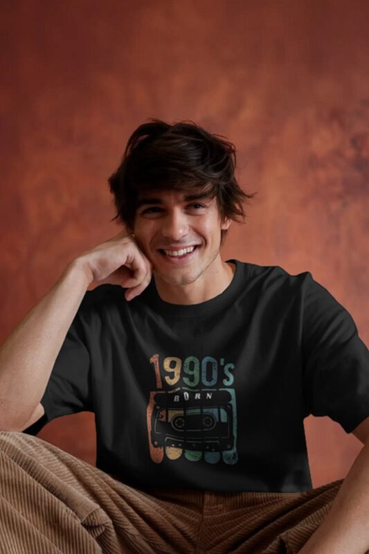 Home Fashion-color 11 retro tshirt black