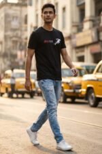 Keep Moving Forward Graphic T-Shirt - Bio Wash 100 Percent Cotton Black - Image 2