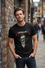 Heavy Metal Rock On Skull T-Shirt - Vintage Grunge Graphic Tee - Image 2