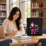Boss Babe Pink & Black Canvas Tote | Cute Coffee Girl Reusable Shopping Bag - Image 3
