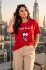 Funny Bengali Graphic Printed T-Shirt | 100% Cotton Bio Washed Casual Wear | Round Neck Half Sleeve Regular Fit Bangla Witty Streetwear Tee - Image 7