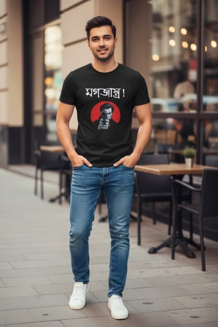 Satyajit Ray's Feluda Mogojastro Graphic Tee | Bengali Apparel - Image 5