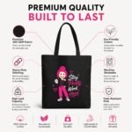 Boss Babe Pink & Black Canvas Tote | Cute Coffee Girl Reusable Shopping Bag - Image 4