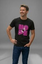 "HOPE" Black 100% Cotton T-Shirt | Pink & White Graphic with Birds | Motivational Tee - Image 5