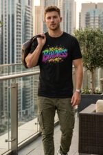 Men’s Graphic Printed T-Shirt | 100% Cotton Bio Washed Casual Wear | Round Neck Half Sleeve Regular Fit Chill Vibe Streetwear Tee - Image 3