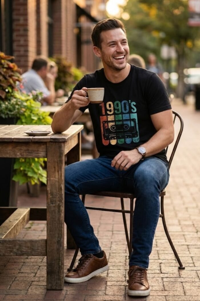"90's Born" Classic Black T-Shirt | Vintage Vibe Nineties Kids Tee | Throwback Style - Image 3