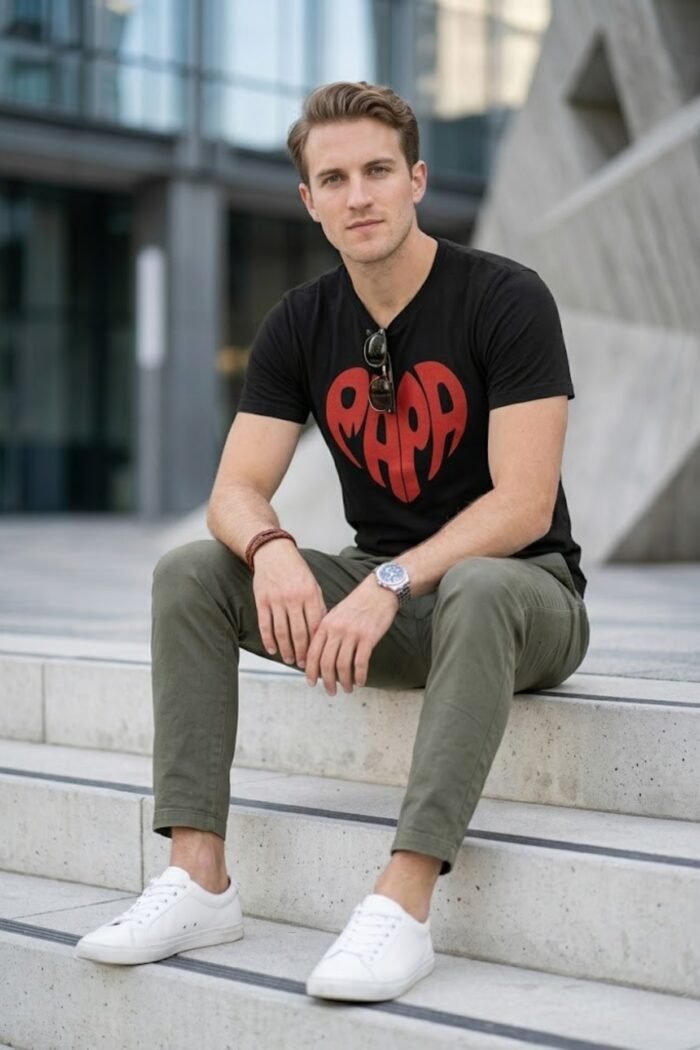 Men’s Papa Graphic Printed T-Shirt | 100% Cotton Bio Washed Casual Wear | Round Neck Half Sleeve Regular Fit Father’s Day Special Tee - Image 6
