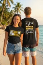 Motivational Quote Black T-Shirt | “Believe In Yourself” Pure Cotton Tee - Image 4