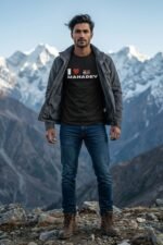 I Love Mahadev Black Graphic T-Shirt - Mahadev Streetwear Tee - Image 3