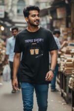 Adda Choluk Black T-Shirt | 100% Cotton Bio Wash Bengali Tee - Image 4
