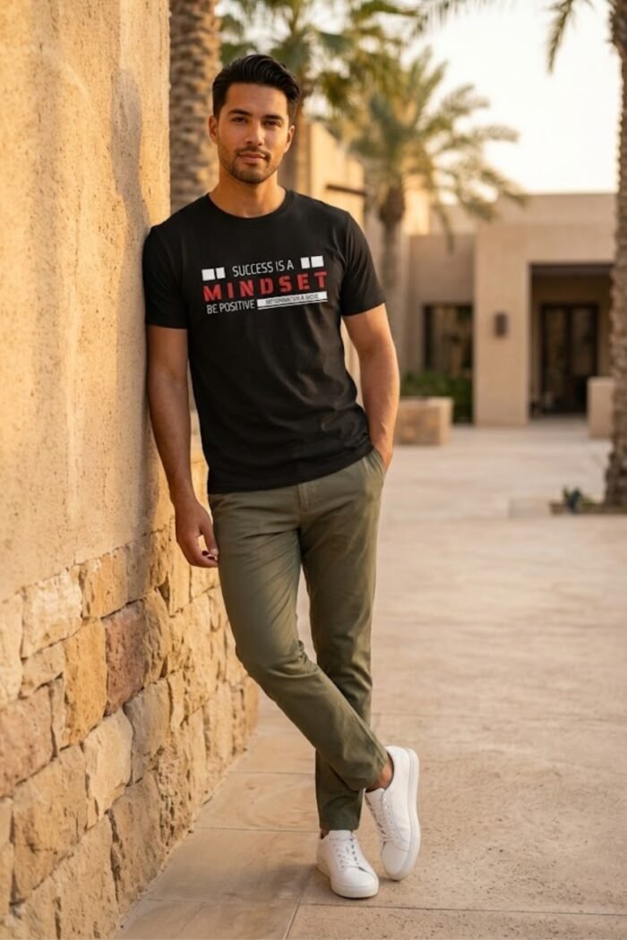Men’s Mindset Graphic Printed T-Shirt | 100% Cotton Bio Washed Casual Wear | Round Neck Half Sleeve Regular Fit Positive Streetwear Tee - Image 7