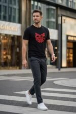 Men’s Cat Dad Graphic Printed T-Shirt | 100% Cotton Bio Washed Casual Wear | Round Neck Half Sleeve Regular Fit Pet Lover Streetwear Tee - Image 3