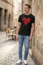 Men’s Papa Graphic Printed T-Shirt | 100% Cotton Bio Washed Casual Wear | Round Neck Half Sleeve Regular Fit Father’s Day Special Tee - Image 3