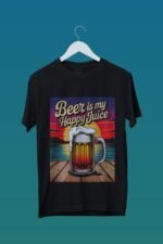 "Beer is My Happy Juice" Black 100% Cotton T-Shirt | Funny Beer Lover Tee - Image 7