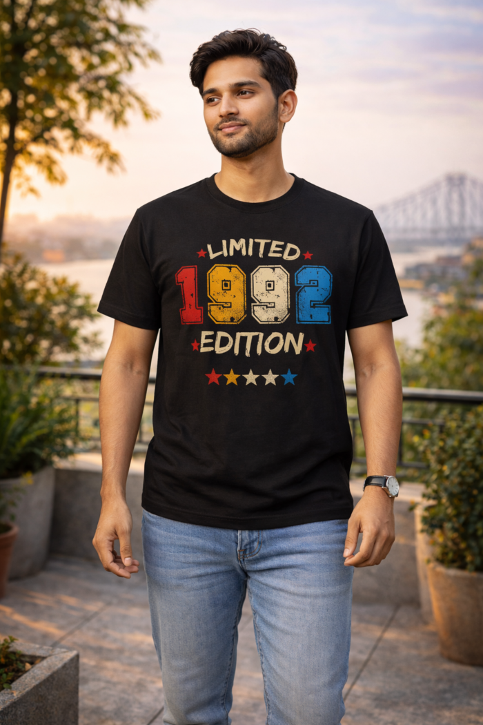 Men’s 90s Born Graphic Printed T-Shirt | 100% Cotton Bio Washed Casual Wear | Round Neck Half Sleeve Regular Fit Retro Vintage Streetwear Tee - Image 2