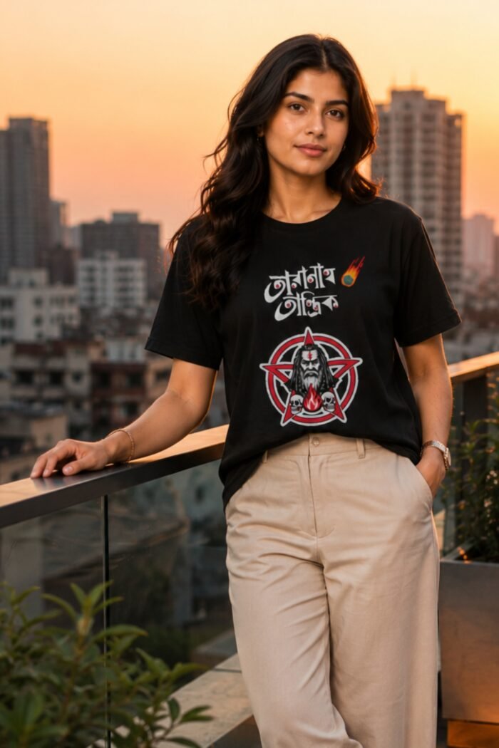 Taranath Tantrik Iconic Bengali Horror T-Shirt | 100% Cotton Black Tee - Image 4