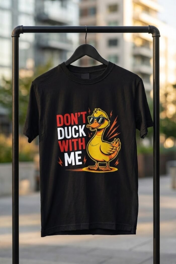 Black 100% Cotton T-Shirt: "Don't Duck With Me" | Bold Statement Tee - Image 4
