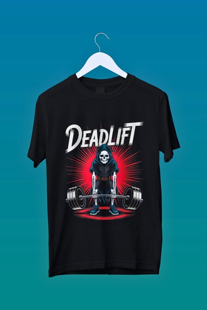 Deadlift. Lift Heavy." Black 100% Cotton T-Shirt | Gym Motivation & Strength Tee - Image 4