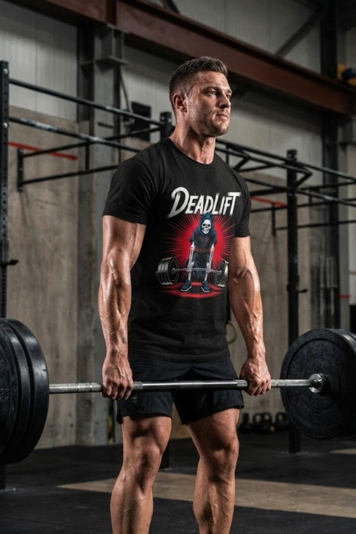 Deadlift. Lift Heavy." Black 100% Cotton T-Shirt | Gym Motivation & Strength Tee - Image 5