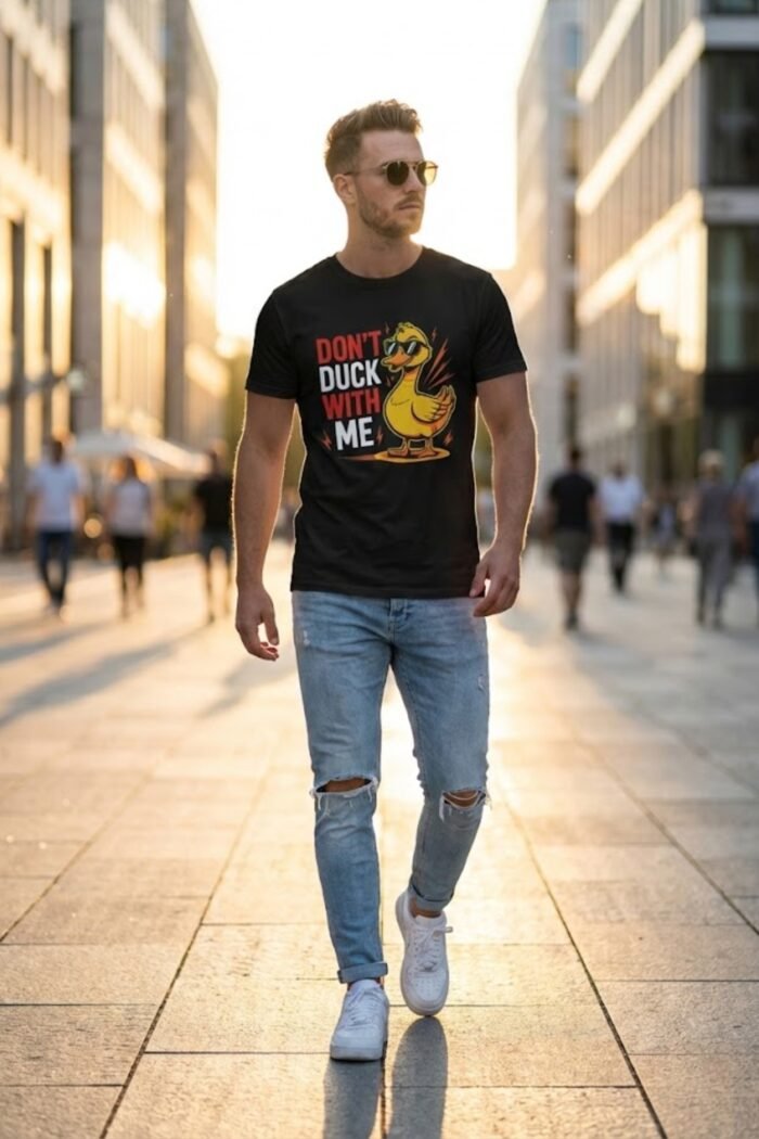 Black 100% Cotton T-Shirt: "Don't Duck With Me" | Bold Statement Tee - Image 5