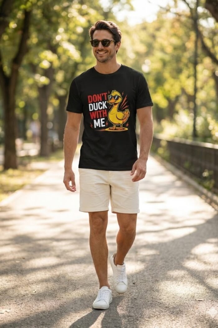 Black 100% Cotton T-Shirt: "Don't Duck With Me" | Bold Statement Tee - Image 3