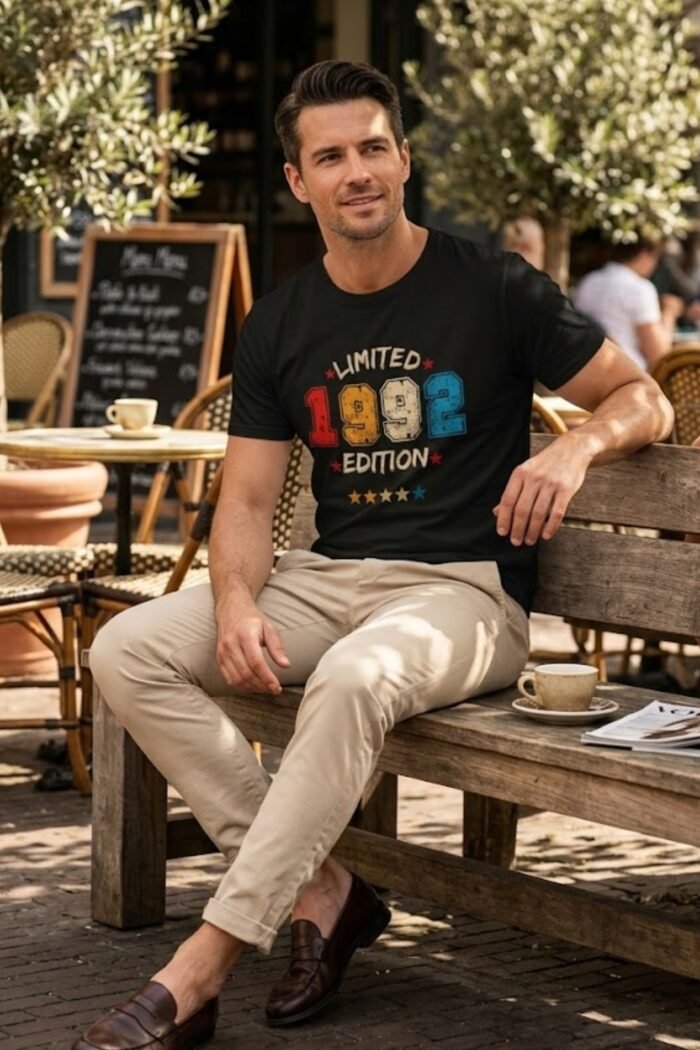 Men’s 90s Born Graphic Printed T-Shirt | 100% Cotton Bio Washed Casual Wear | Round Neck Half Sleeve Regular Fit Retro Vintage Streetwear Tee - Image 6