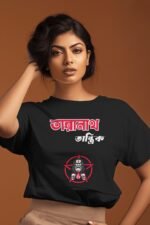 Black 100% Cotton T-Shirt: "তারানাথ তান্ত্রিক" | For Sunday Suspense & Story Lovers - Image 4
