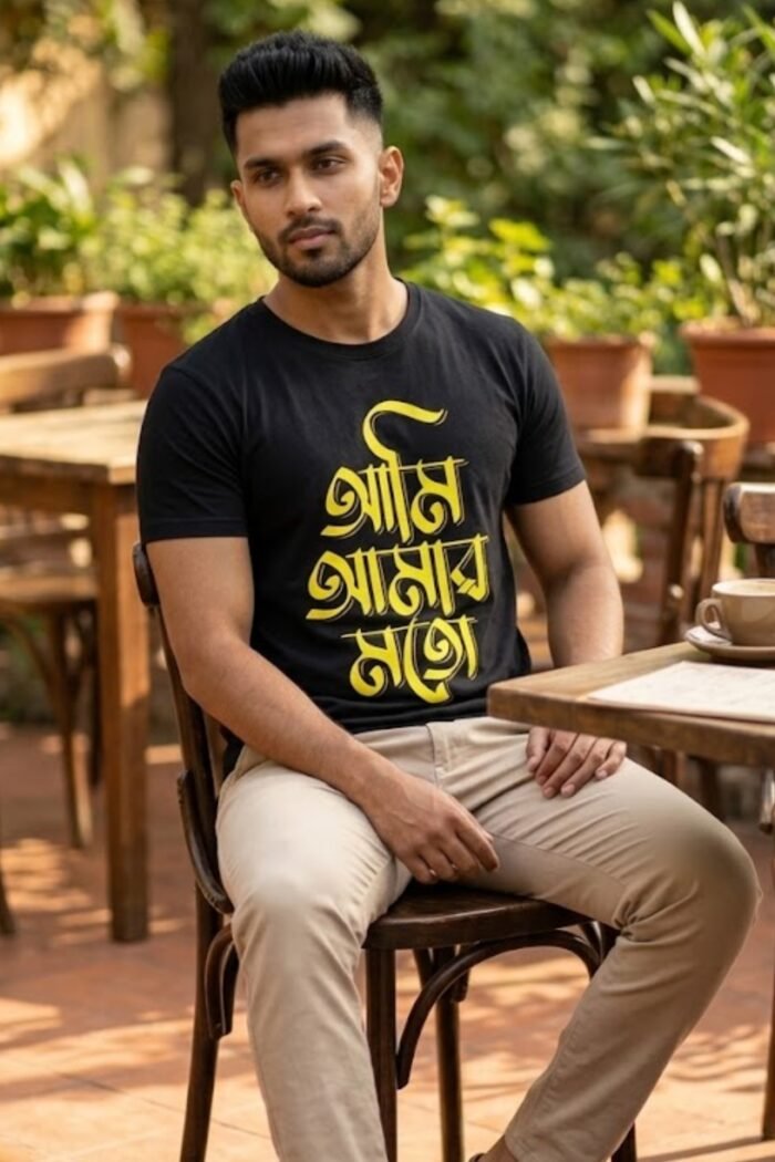 Bengali Streetwear Typography Tee | Premium 180 GSM Cotton Graphic T-Shirt - Image 3