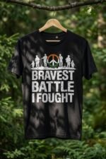 Indian Patriot Soldier Silhouette Men's Cotton T-Shirt - Grunge Typography - Image 6