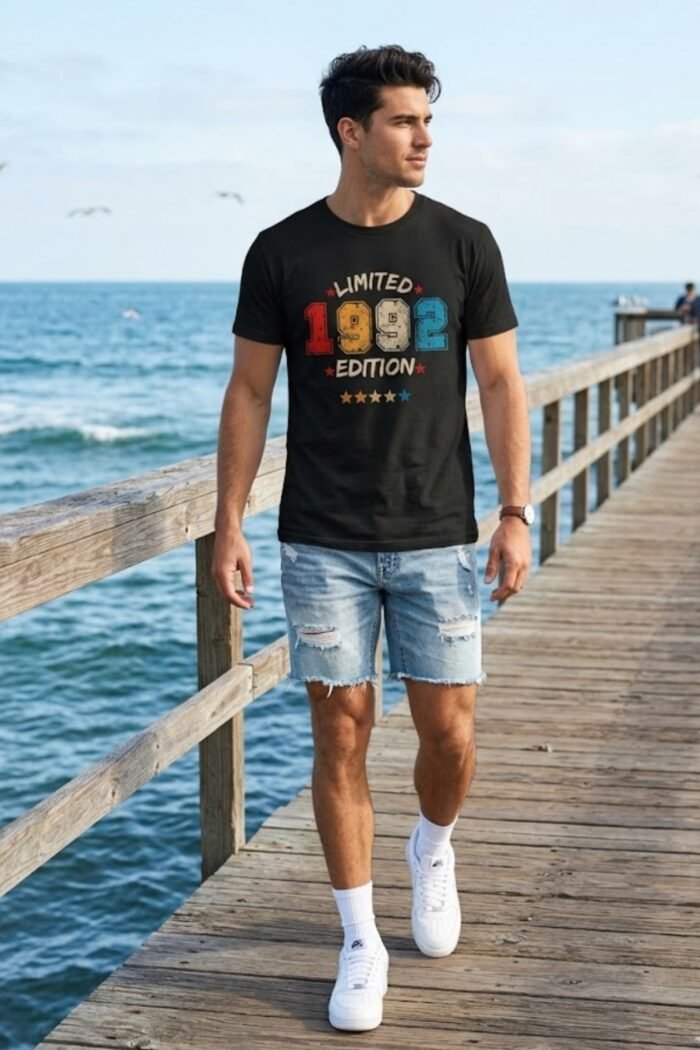 Men’s 90s Born Graphic Printed T-Shirt | 100% Cotton Bio Washed Casual Wear | Round Neck Half Sleeve Regular Fit Retro Vintage Streetwear Tee - Image 7