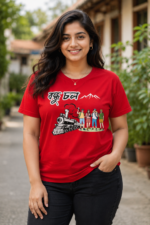 Bondhu Chol Red T-Shirt | 100% Cotton Bio Wash Travel Tee - Image 3