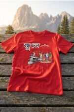 Bondhu Chol Red T-Shirt | 100% Cotton Bio Wash Travel Tee - Image 5