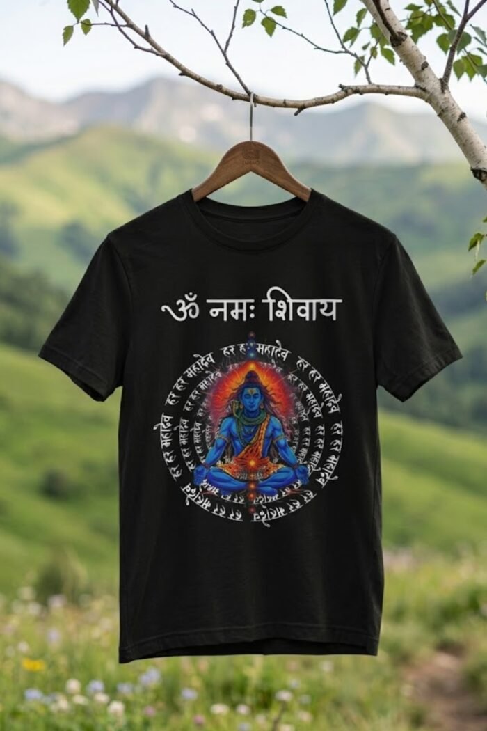 Lord Shiva Devotion Black Tee | Pure Cotton | Divine Meditation & Om Namah Shivaya Apparel - Image 4