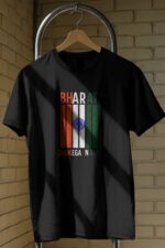 Black 100% Cotton T-Shirt: "Bharat Jhukega Nahi" | Bold Indian Spirit Wear - Image 3