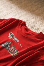 Red 100% Cotton T-Shirt: "বন্ধু চল" | Your Next Travel Companion - Image 4