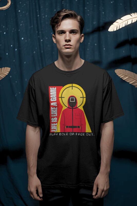Home Fashion-color 78 squid game black tshirt for men
