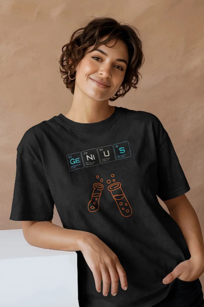 Periodic Table Black T-Shirt | "Genius" | Soft Pure Cotton Smart & Witty Wear - Image 5