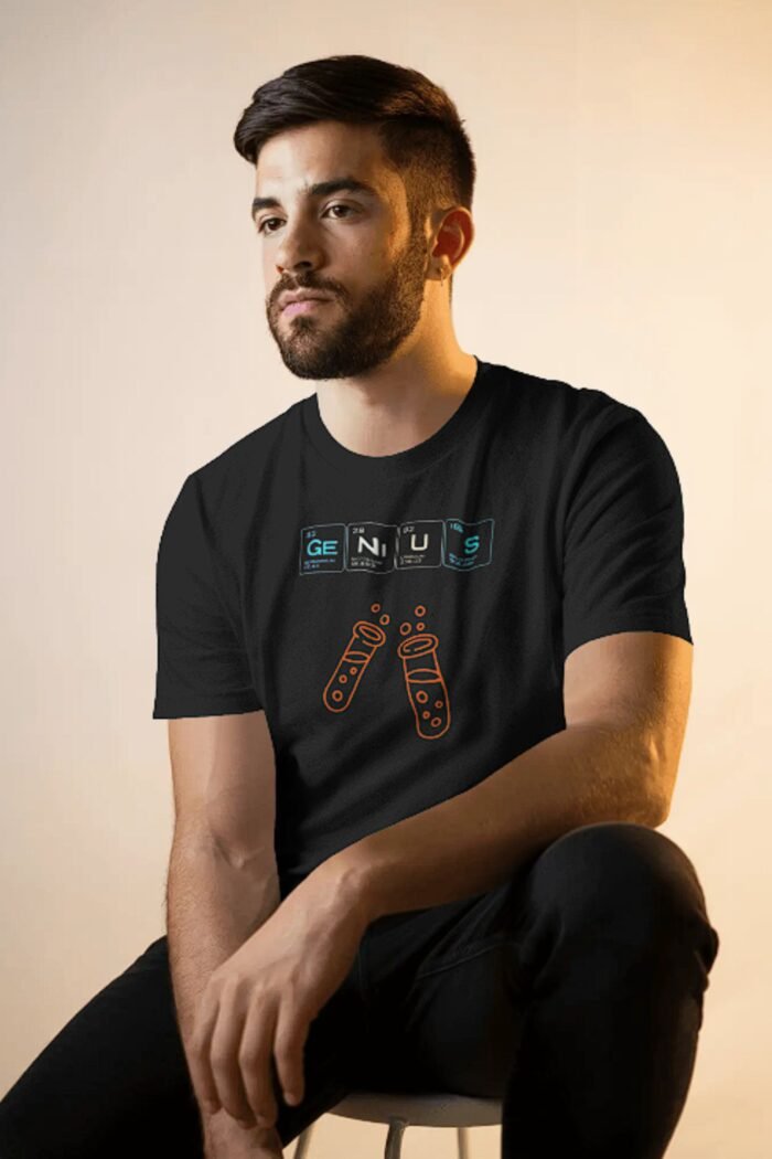 Periodic Table Black T-Shirt | "Genius" | Soft Pure Cotton Smart & Witty Wear - Image 4