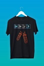 Periodic Table Black T-Shirt | "Genius" | Soft Pure Cotton Smart & Witty Wear