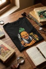 Lalmohan Babu's Signature Black Tee | Pure Cotton | Satyajit Ray Sonar Kella & Jatayu Inspired Tee - Image 5