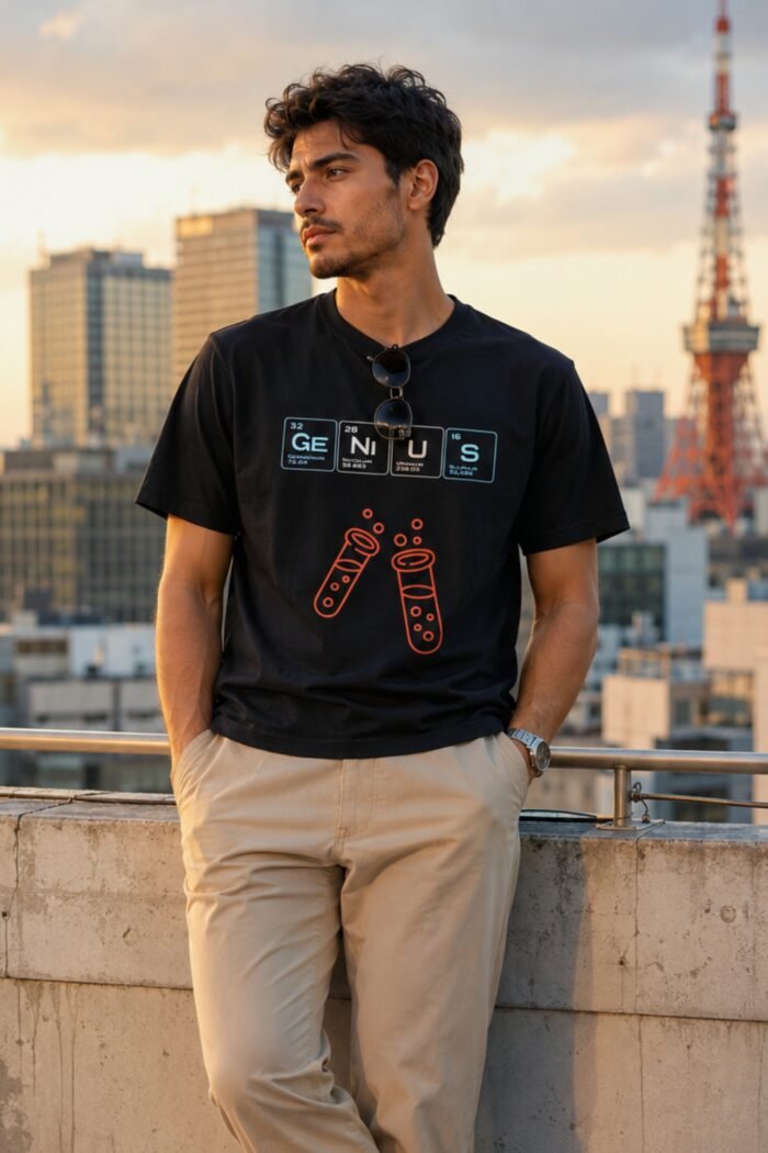 Periodic Table Genius Graphic T-Shirt - Science Nerd Black Tee - Image 5