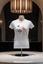White 100% Cotton T-Shirt: Durga Maa | Durga Puja Festival Wear - Image 3