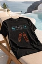 Periodic Table Genius Graphic T-Shirt - Science Nerd Black Tee - Image 3