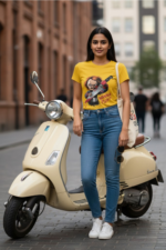 Horror Movie Inspired Graphic Tee | Yellow Pure Cotton Streetwear T-Shirt - Image 4