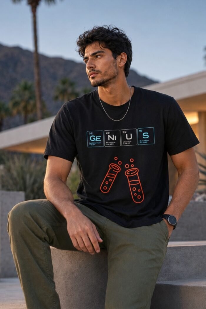 Periodic Table Genius Graphic T-Shirt - Science Nerd Black Tee - Image 6
